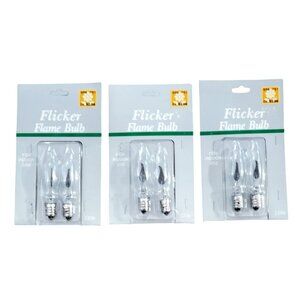 3 New Flicker Flame Bulbs 2 Pk Christmas Replacement 120V Candelabra Base VTG